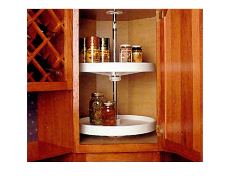 Lazy Susan redondo para gabinete, color blanco 24 in