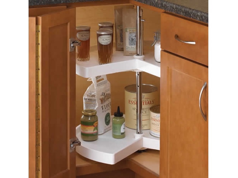 Lazy Susan pie cut para gabinete, color blanco 18 in