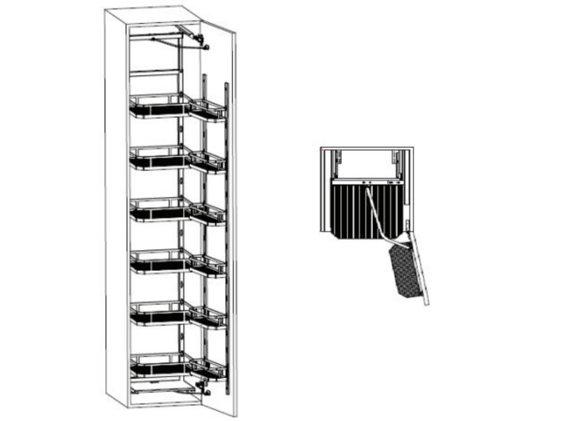 Alacena de 5 pisos con 10 canastas gris antracita marca Bonuit - HSO864-00 - 13-3/4 x 20-7/8 x 75 a 87 in