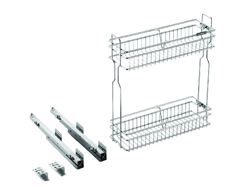 Spice rack extraíble de 2 pisos, cierre lento, instalación lateral del lado derecho IMEX - 304098-R - 4-1/16 x 17-3/4 x 19-11/16 in