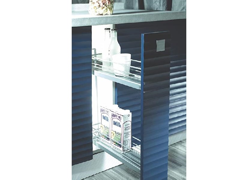 Spice rack extraíble de 2 pisos, cierre lento, instalación lateral del lado izquierdo IMEX - 304099-L - 5-3/4 x 17-3/4 x 19-11/16 in