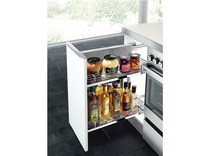 Spice rack extraíble de 3 pisos, cierre lento, instalación lateral del lado izquierdo IMEX - 304113-L - 9-1/4 x 18-1/8 x 21-1/16 in