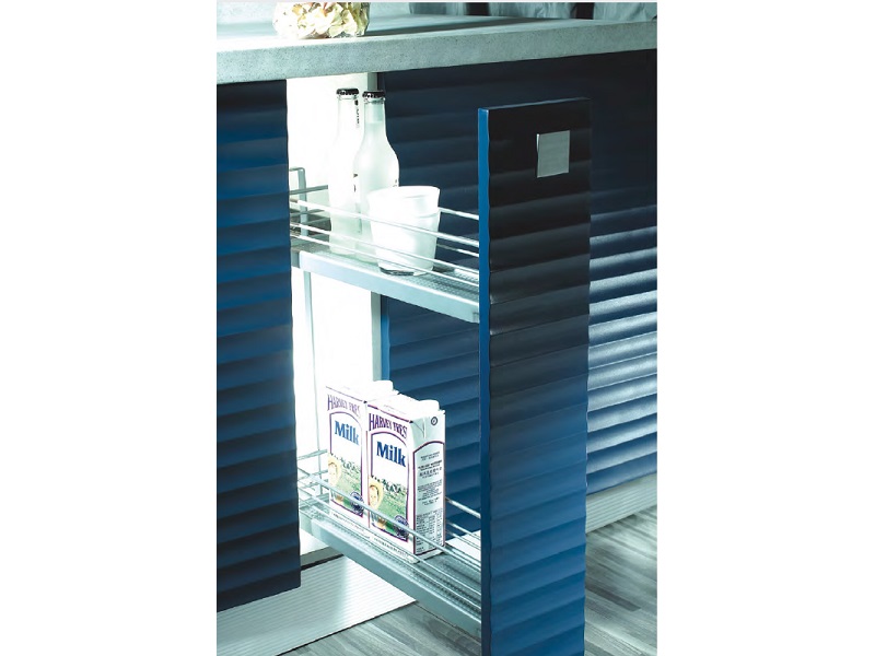 Spice rack extraíble de 2 pisos, cierre lento, instalación lateral del lado derecho IMEX - 304121-R o 304221-R - 3-15/16 x 9-3/16 x 20-3/8 in