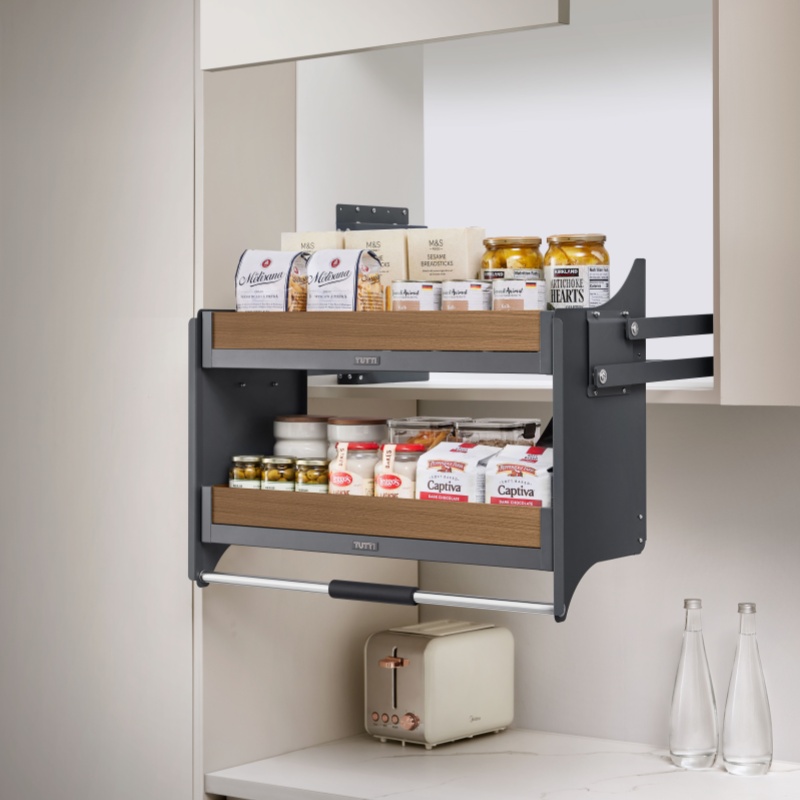 Spice rack extraíble para gabinete superior, cierre lento marca Trebol - ACF028 - 26-1/8 x 10-11/32 x 20-31/32 in