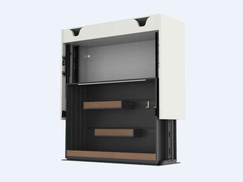 Gabinete elevable inteligente con puerta corrediza hacia arriba 36 in de ancho x 28 in de altura x 13.2 in de profundidad