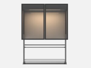 Gabinete elevable inteligente con puerta doble de vidrio 36 in de ancho x 32 in de alto x 13.2 in de profundidad