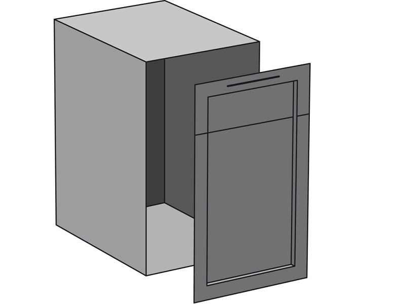 Zafacón doble gris que sale con la puerta 1x37 QT 1x15 QT cierre lento montaje bajo marca Hilo - 502.77.531
