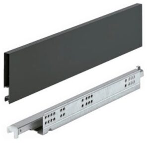 Corredera DTC metal box full extension push 16 in color gris antracita, 3.46 in alto - HT414004A11G