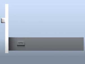 Corredera DTC metal box full extension push 20 in color gris antracita, 3.46 in alto - HT415004A11G