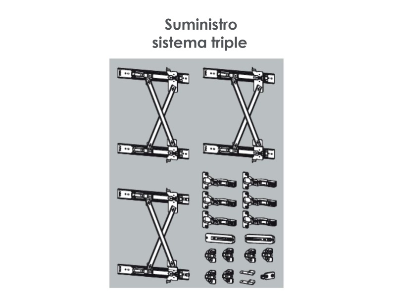 Sistema pocket door triple 20 in para puertas desde 71 in hasta 106 in - HRP03H-50