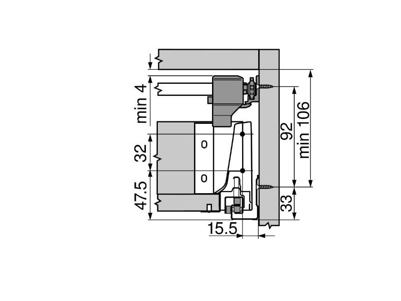 Barra estabilizadora para corredra Blum 9 in a 27 in 563 y 569 - ZST.686TU