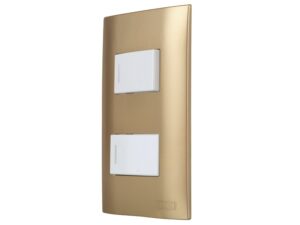 Switch doble champagne con tapa - AKSI - 124812