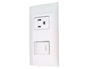 Switch sencillo blanco con plug y tapa - AKSI - 124821