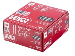 Grapas corona 1/4 in x 7/8 in de largo, calibre 18, caja de 5000 piezas - L12BAB