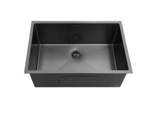 Fregadero Luxury undermount sencillo cuadrado negro 23 in x 18 in