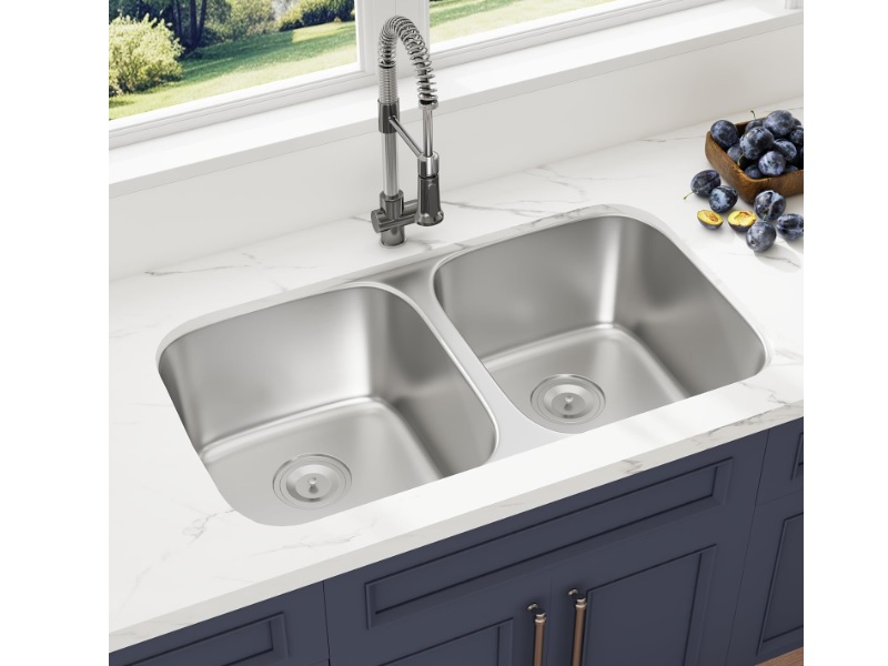 Fregadero undermount doble 8 in standard 33 in x 18 in x 8 in