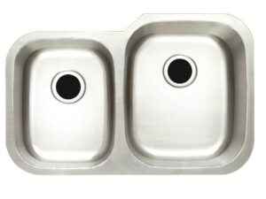 Fregadero undermount HI/LO 60/40 derecho 33 in x 20 in x 8 in