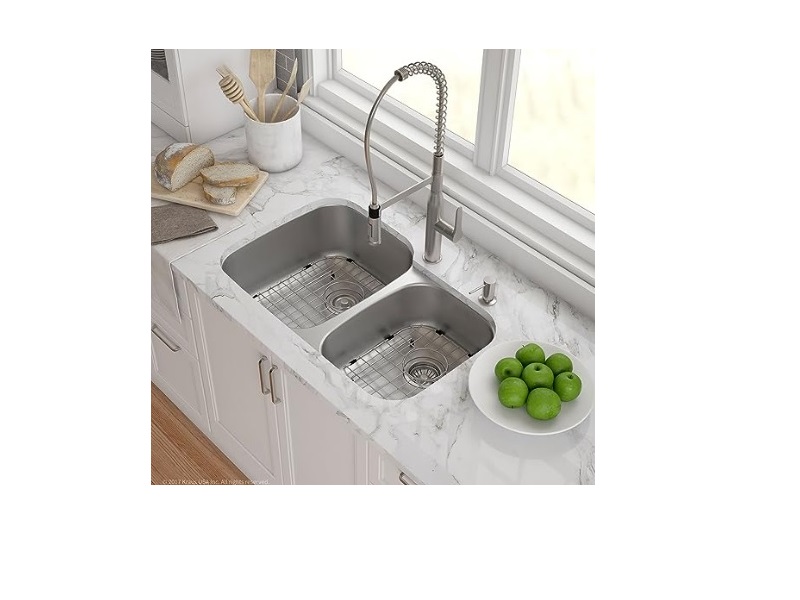 Fregadero undermount HI/LO 70/30 izquierdo 31-1/2 in x 17-7/8 in x 9/7 in - calibre 18