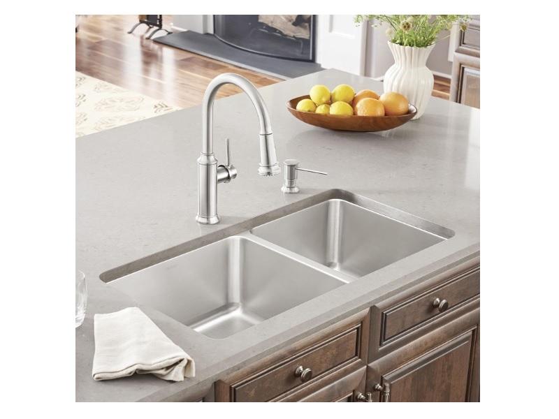 Fregadero Luxury undermount doble cuadrado 9 in - 31 in x 18 in - 32 in x 18 in - 33 in x 19 in