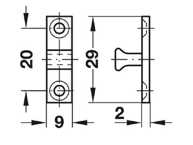 Pestillo de bolas de bronce con ajuste de presión 50 mm - 244.20.015