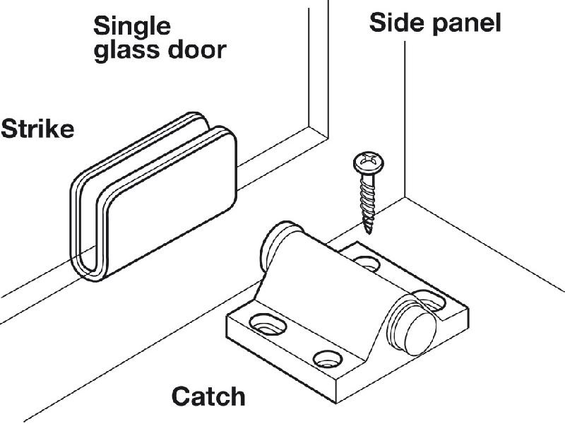 Placa metálica rectangular para cerradores de puerta de imán - 245.63.228