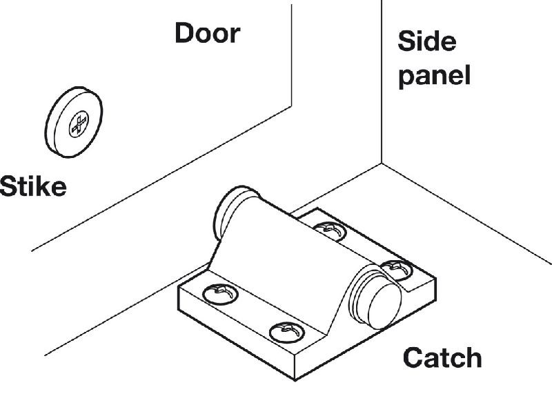 Placa metálica rectangular para cerradores de puerta de imán - 245.63.228