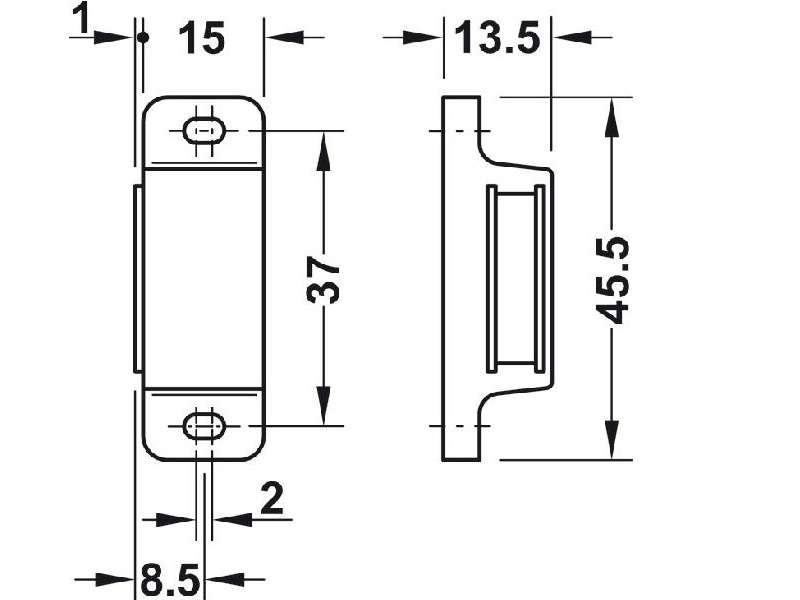 Pestillo magnético blanco, soporta 4-5kg - 246.29.703