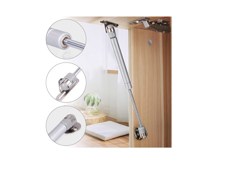 Pistón de gas mini para puertas de madera, PVC o aluminio, 60N