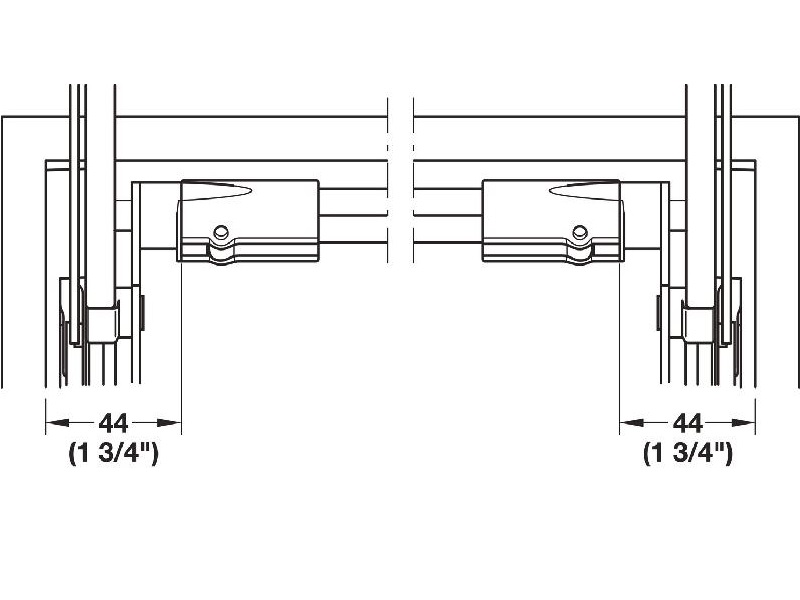 Barra transversal para brazos elevables modelos 372.33.510 o 372.33.531. Ancho de gabinete máximo 35-7/16 in - 372.33.694