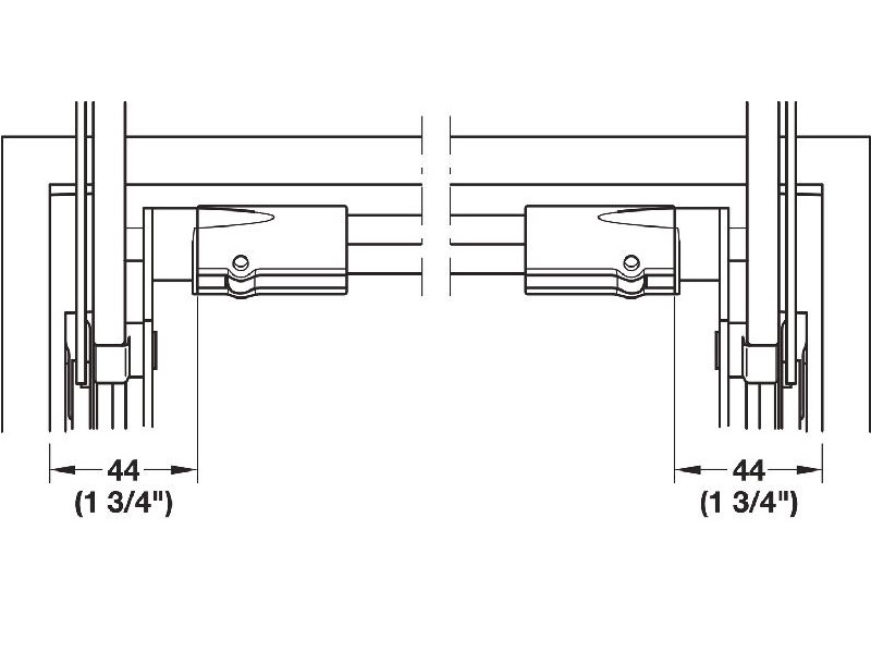 Barra transversal para brazos elevables modelos 372.33.510 o 372.33.531. Ancho de gabinete máximo 65-7/8 in - 372.33.698