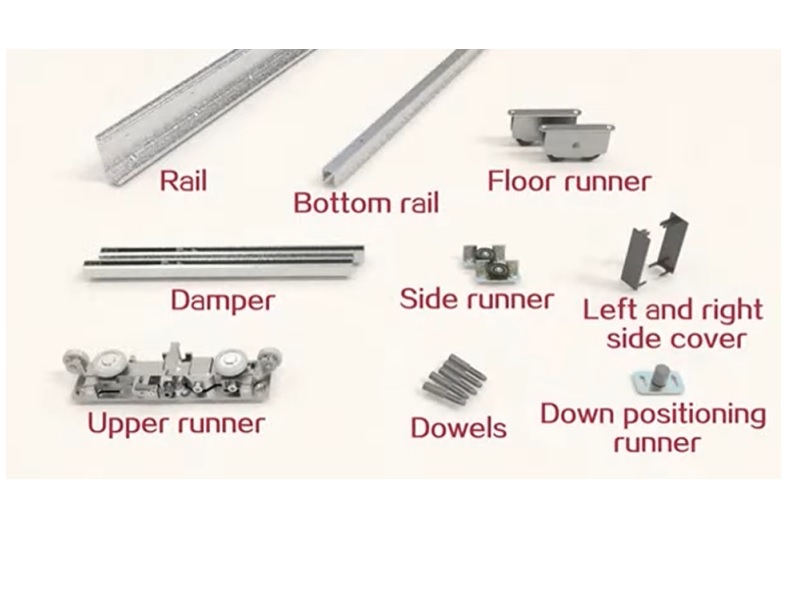 Sistema de puerta corrediza invisible Trebol desde 31-1/2 in hasta 47-1/4 in de largo - T912