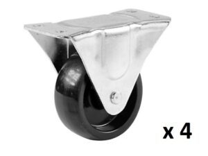 Ruedas rígidas 2-1/2 in, paquete de 4