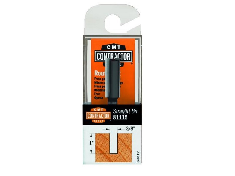 CMT 81115 Contractor Straight Bit, 3/8-inch Diameter, 1/4-inch Shank