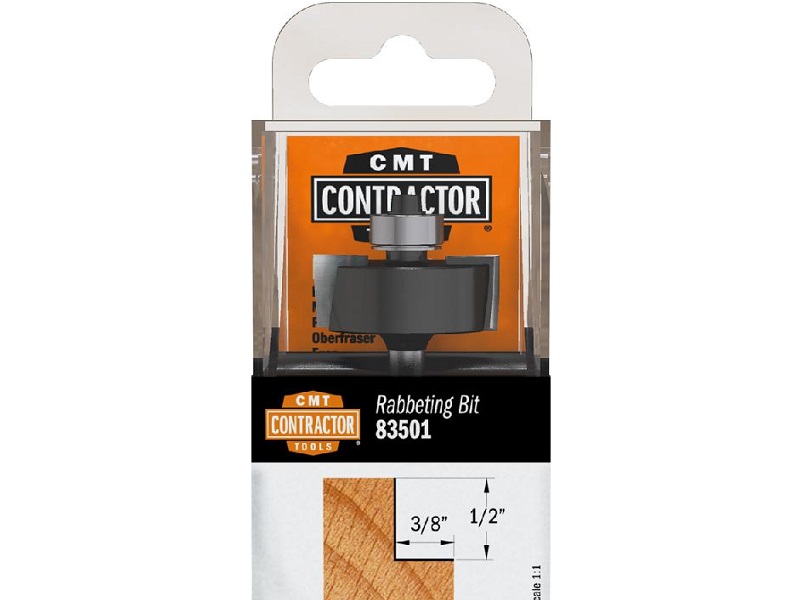 CMT 83501 Contractor Rabbetting Bit, 1-1/4-inch Diameter, 3/8-inch Cutting Depth, 1/4-inch Shank
