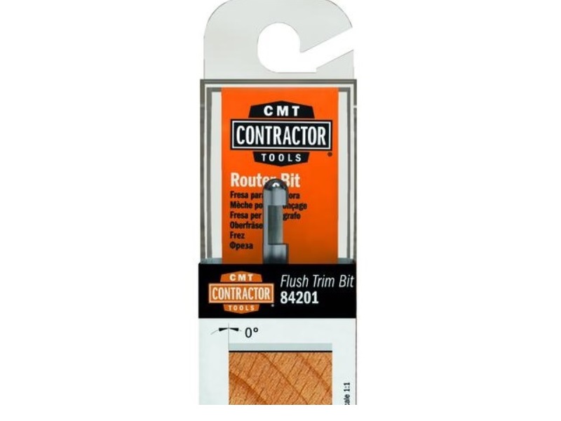 CMT 84201 Contractor Solid Carbide Laminate Trimmer Bit, 1/4-inch Diameter, 1/4-Inch Shank, Flush cut