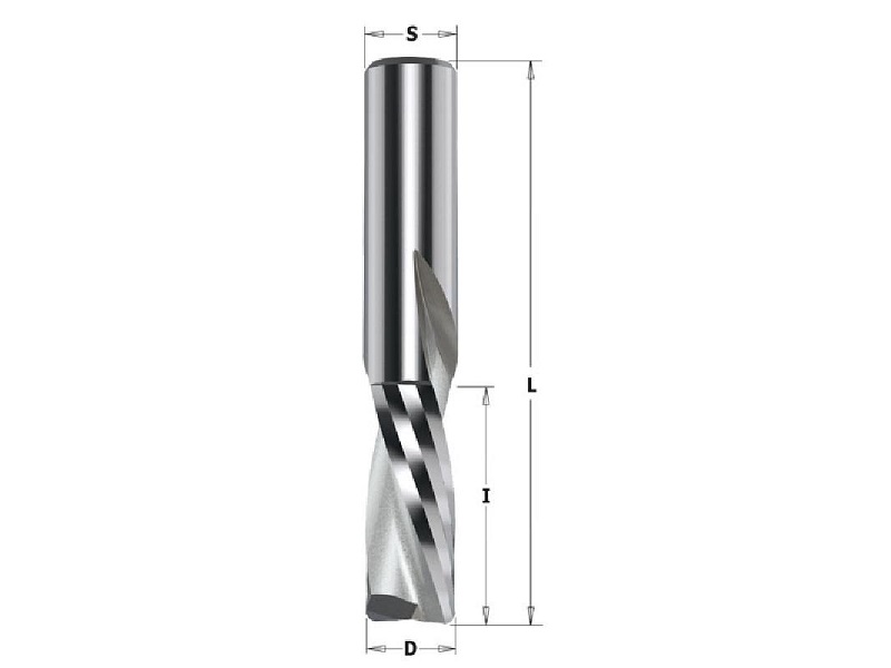 CMT 192.001.11 Solid Carbide Downcut Spiral Bit, 1/8-Inch Diameter by 2-Inch Length, 1/4-Inch Shank,Silver