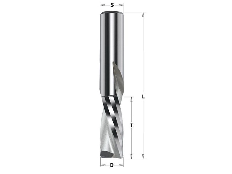 CMT 192.005.11 Solid Carbide Down Spiral Bit, 3/16-Inch Diameter by 2-Inch Length, 1/4-Inch Shank