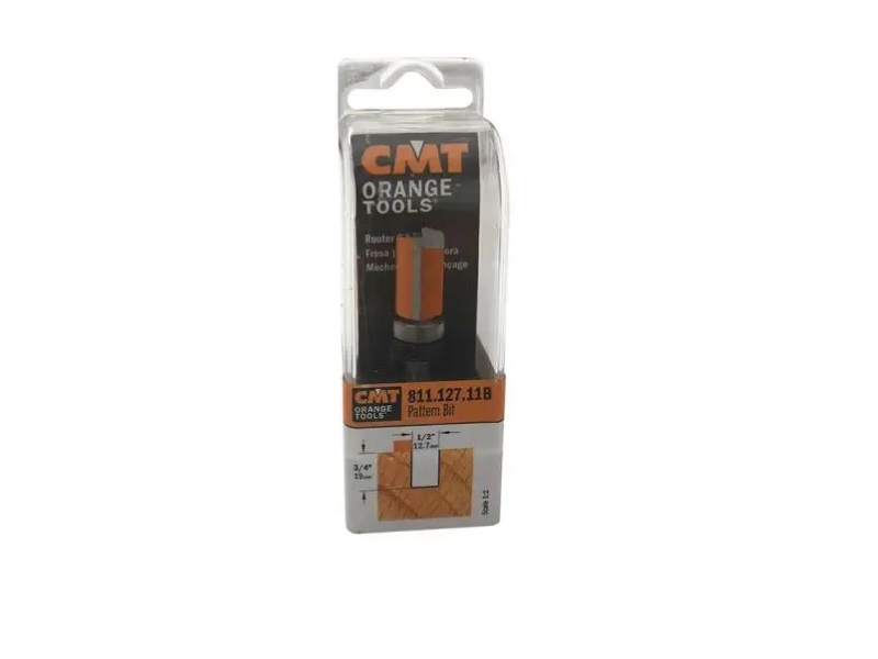 CMT 811.127.11B Pattern Bit with Bearing, 1/4-Inch Shank,1/2-Inch Diameter, Carbide-Tipped