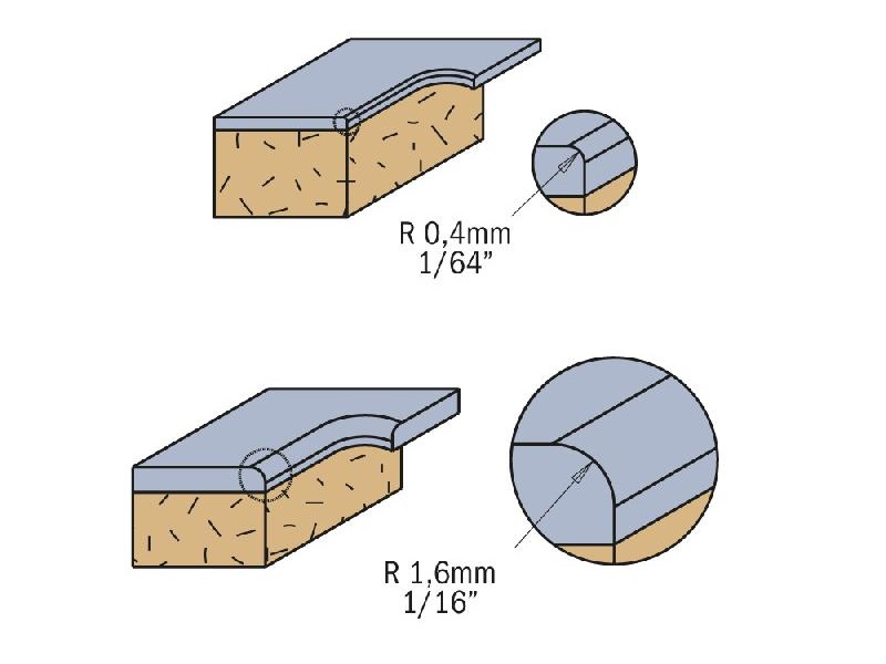 CMT 807.004.11 File-Free Flush Trim Bit for Laminates, 1/64-Inch Radius, 1/2-Inch Shank
