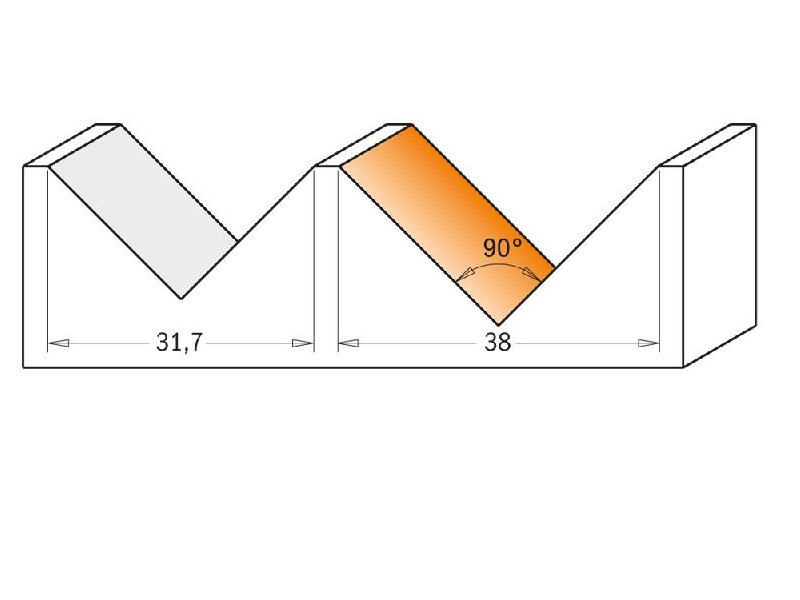 CMT 815.064.11 Solid Carbide V-Grooving Bit, 1/4-Inch Diameter, 1/4-Inch Shank