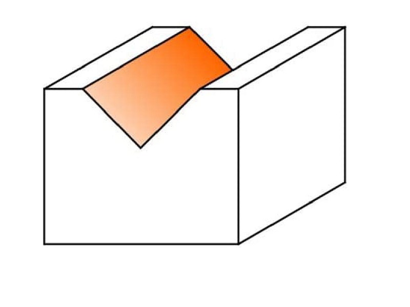 CMT 815.127.11 V-Grooving Bit, 1/4-Inch Shank, 1/2-Inch Diameter, Carbide-Tipped