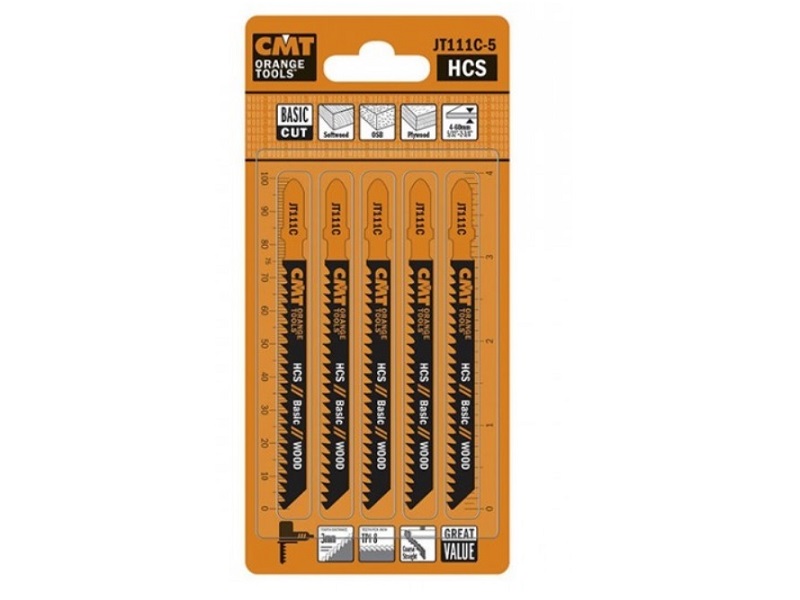 CMT JT111C-5 Jig Saw Blades for Wood - 5-Pack