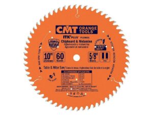 CMT P10060 ITK Plus Finish Saw Blade, 10-Inch x 60 Teeth, 10° ATB+Shear with 5/8-Inch bore