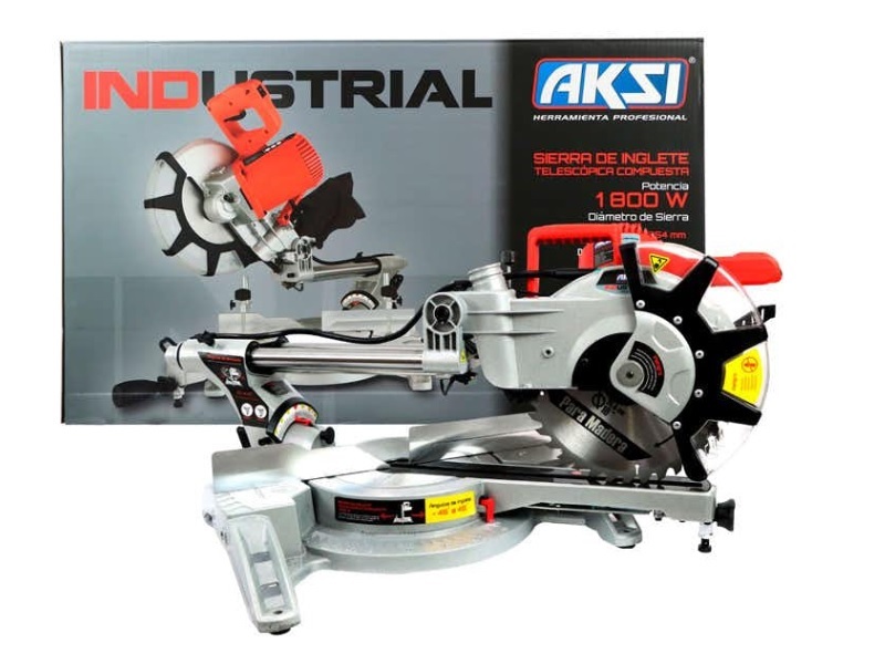 Sierra de inglete compuesta 10 in, 1800 W, Corte bisel -45° a 45° AKSI - 197202