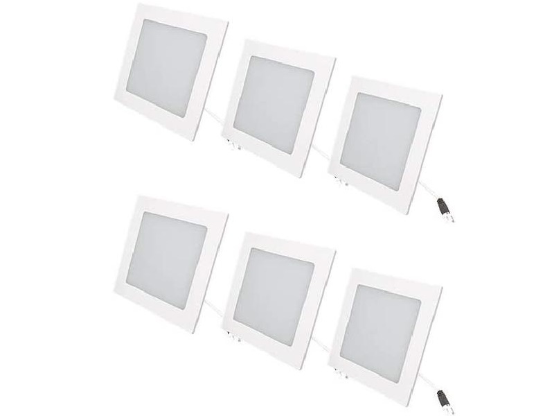 Lámpara empotrable cuadrada LED, línea eco, 6W, luz cálida 2700K marca AKSI - 117933