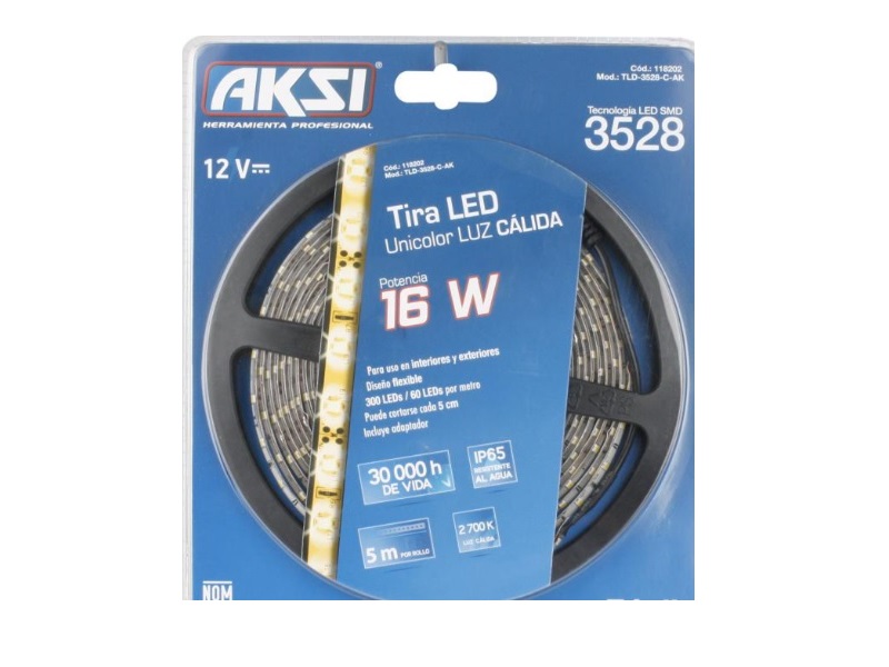 Tira de luces LED, luz cálida, 2700K 16 ft (LED strip) - 118202