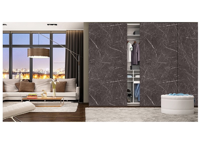 Laminado Greenlam para tope 5575-65 - Black Marmor - Textura - 4X8 - Postformable - con film protector