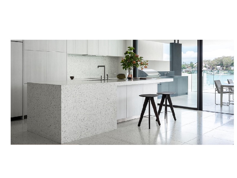 Laminado Greenlam para tope 9971-31 - Bianca Spangle - Brillo - 4x8 - No postformable