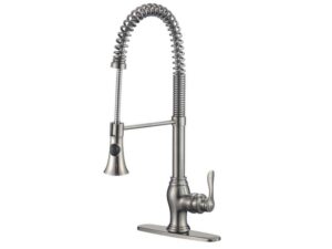 Mezcladora para fregadero marca Foxtail Imperial 6 in brushed nickel 974060-BN con base
