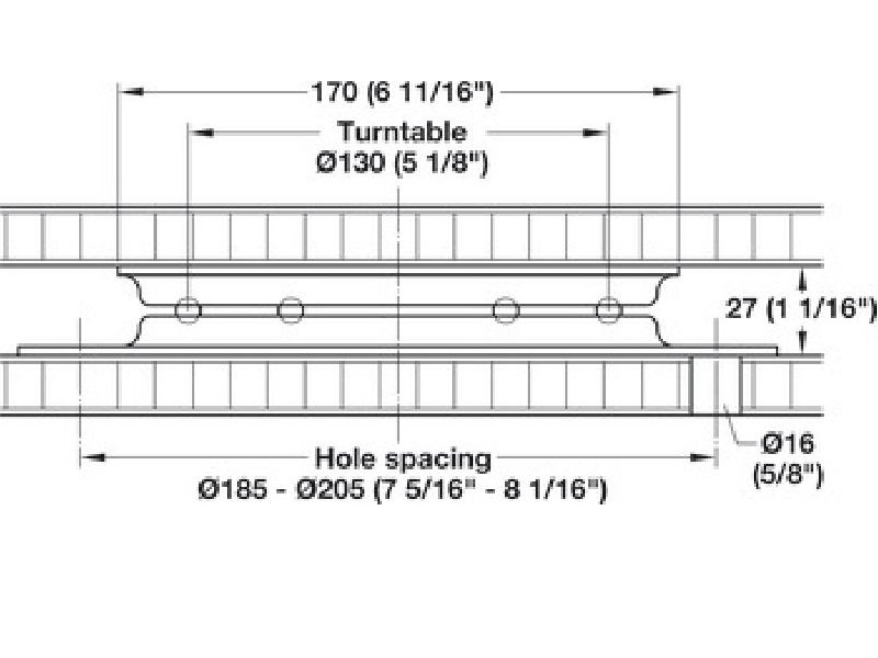 Plato giratorio Hafele 7x7 in - 646.15.023